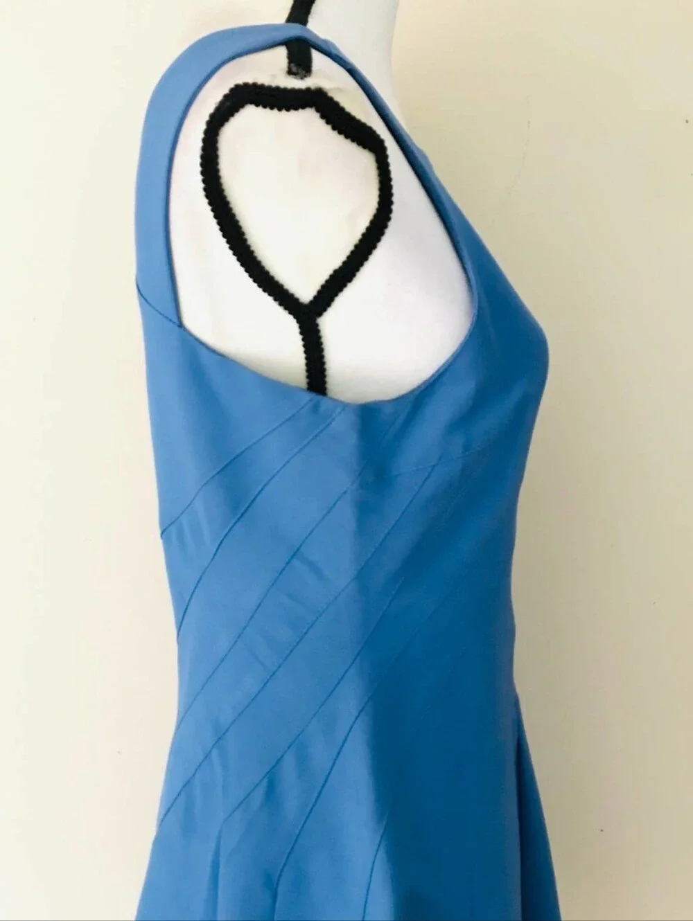 $375 Reiss Fairy Fit Flare Pleated Ottoman Blue Dress Women's Size 2 US
